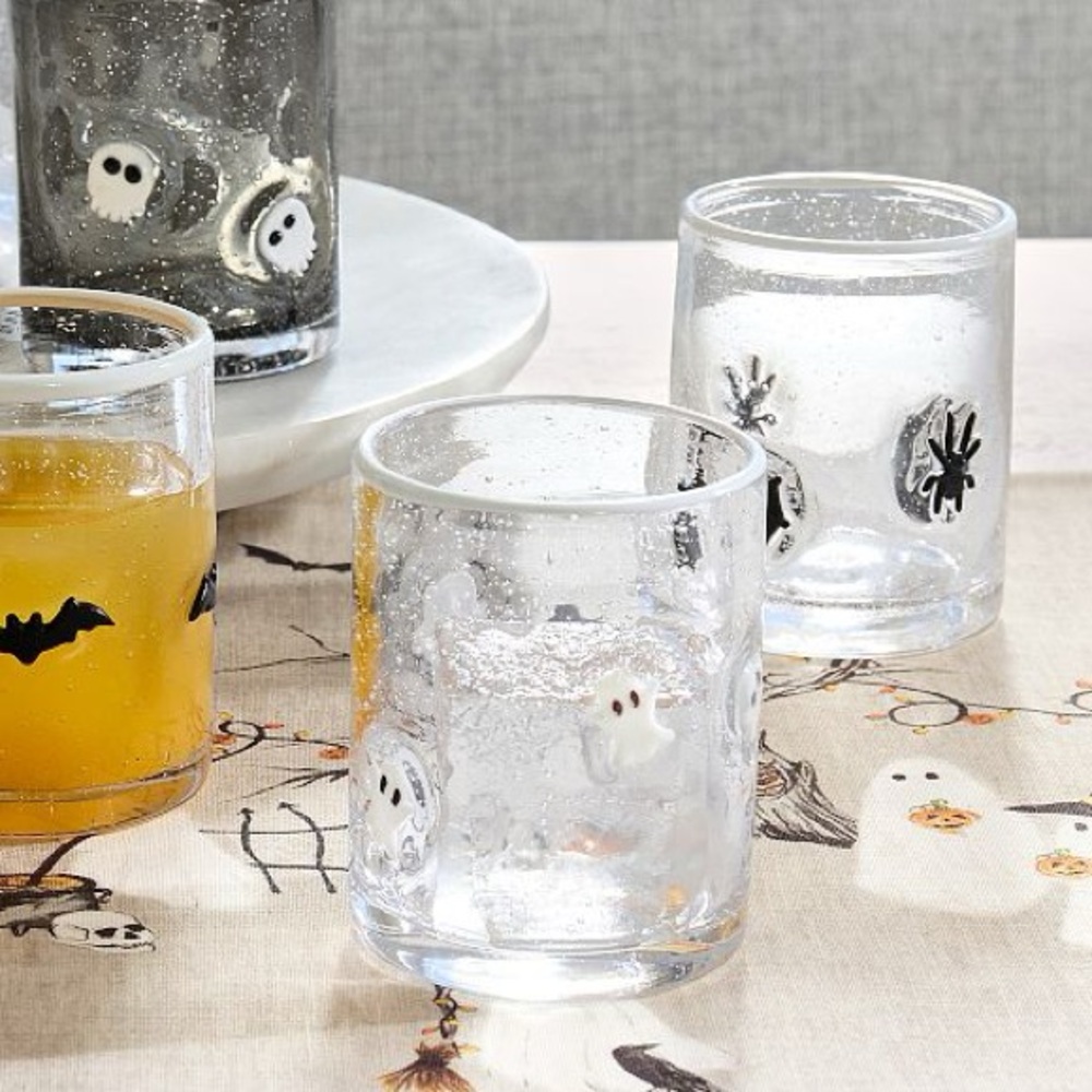 New Pottery Barn Ghost Icon Glasses, Set/4, short